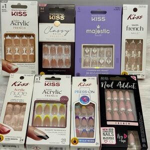 Kiss & Ardell French Press on Nails Lot of 8 Various Colors New